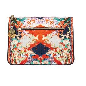 CAMILLA *Geisha Girl* red black Japanese inspired canvas clutch bag pouch sac